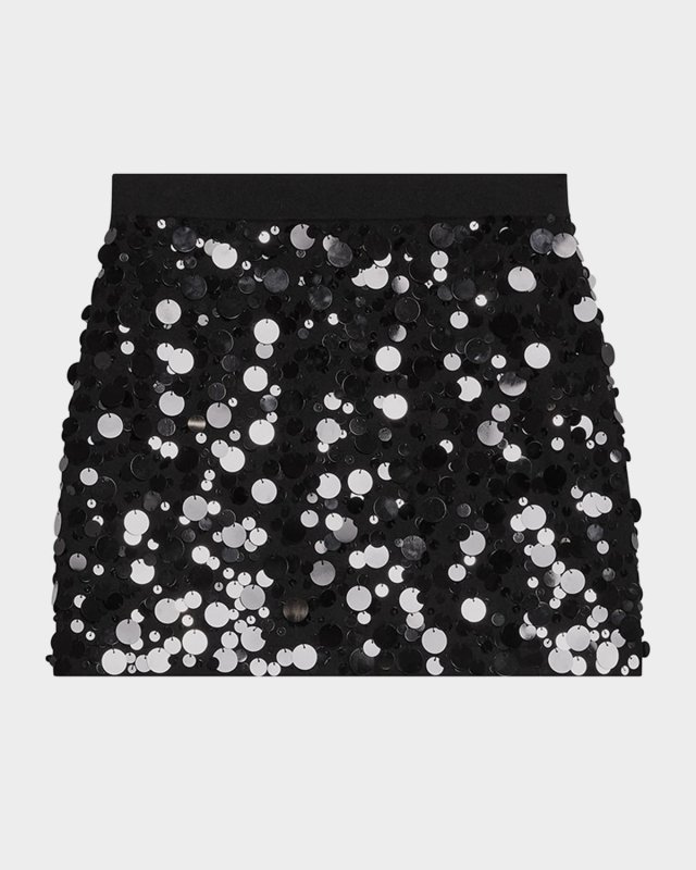 Sequined Wool Mini Skirt